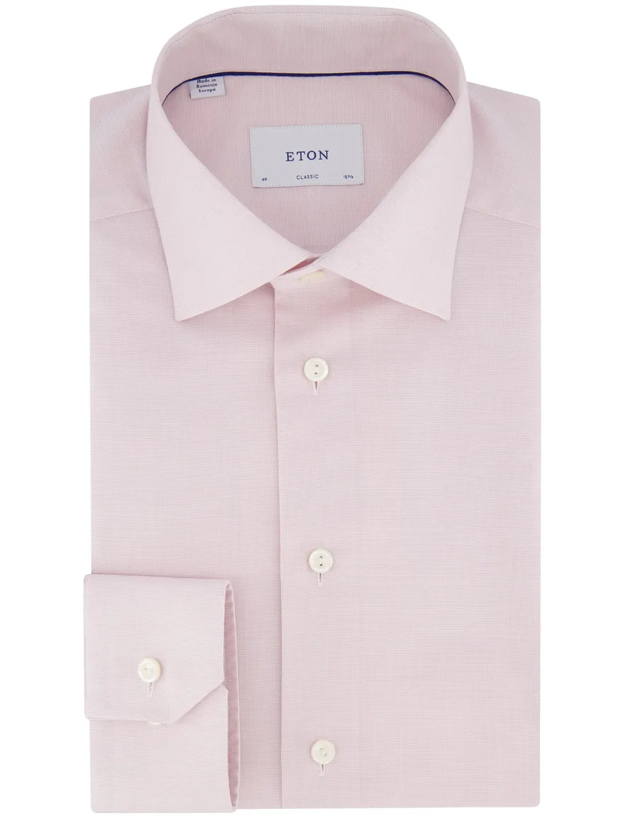 Eton overhemd Classic Fit roze katoen lange mouw