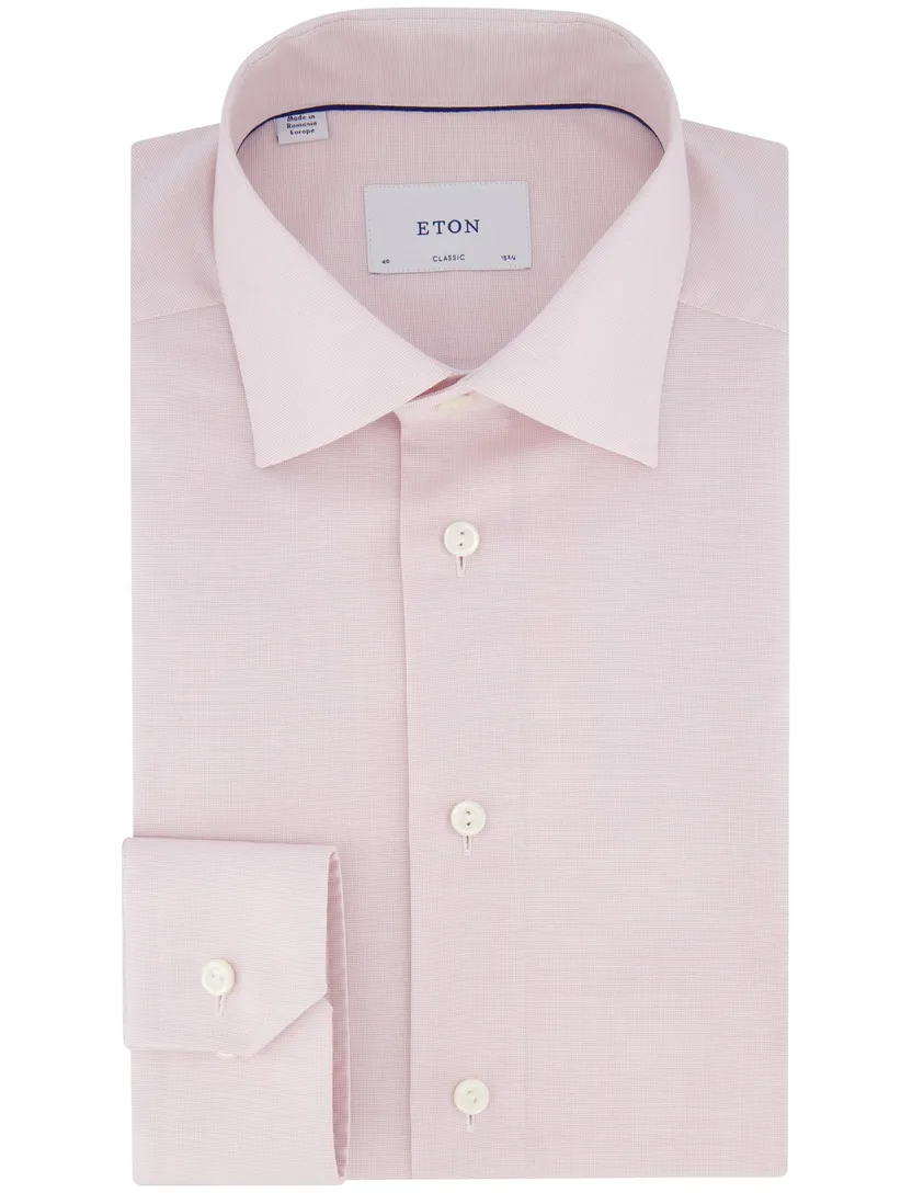 Eton overhemd Classic Fit roze katoen