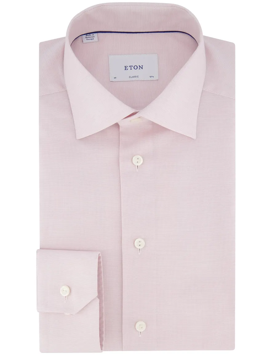 Eton overhemd Classic roze katoen