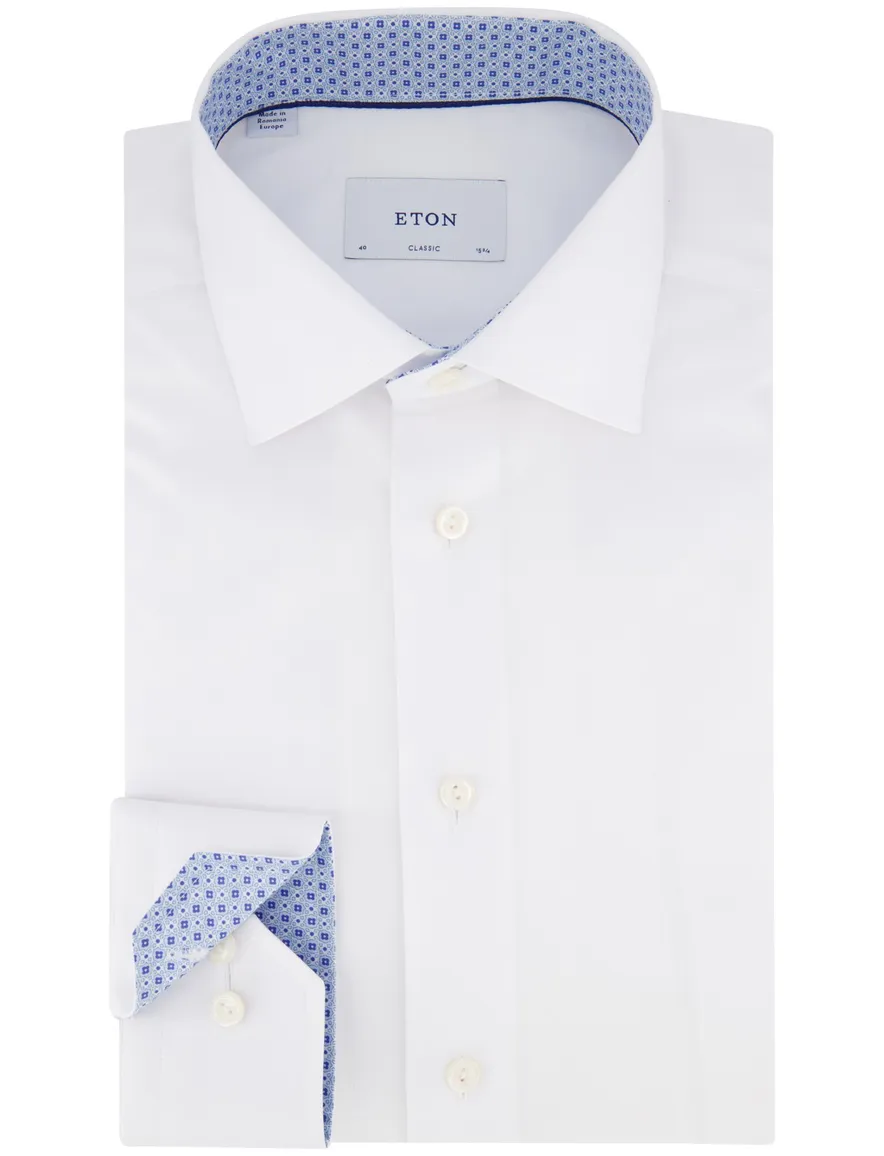 business overhemd wit Eton Classic Fit