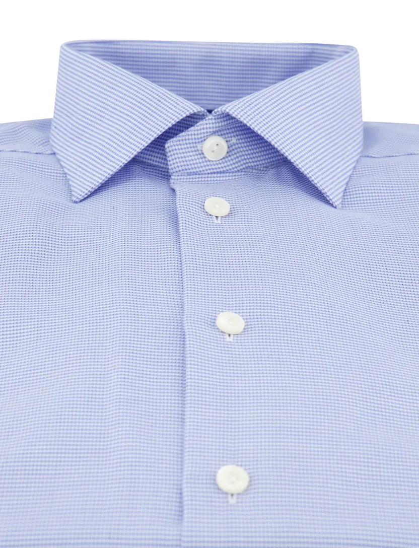 Eton Contemporary kreukvrij overhemd blauw Dobby