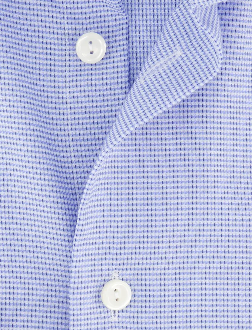 Eton Contemporary kreukvrij overhemd blauw Dobby