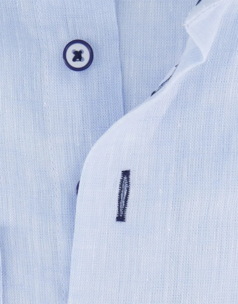 Portofino overhemd lichtblauw linnen button-down