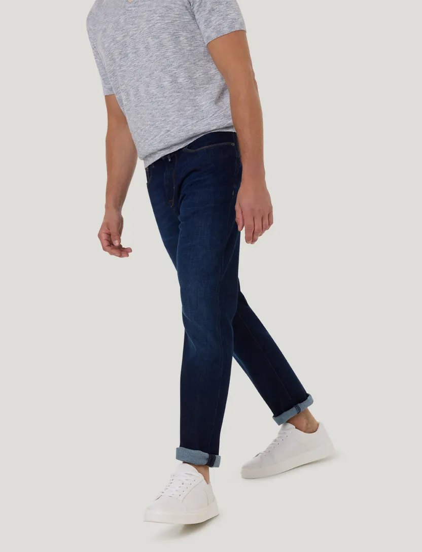 Denim Pierre Cardin Lyon Tapered jeans donkerblauw