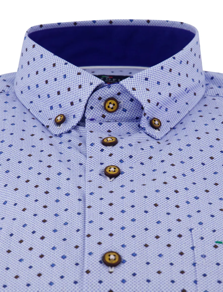 Portofino overhemd blauw regular fit