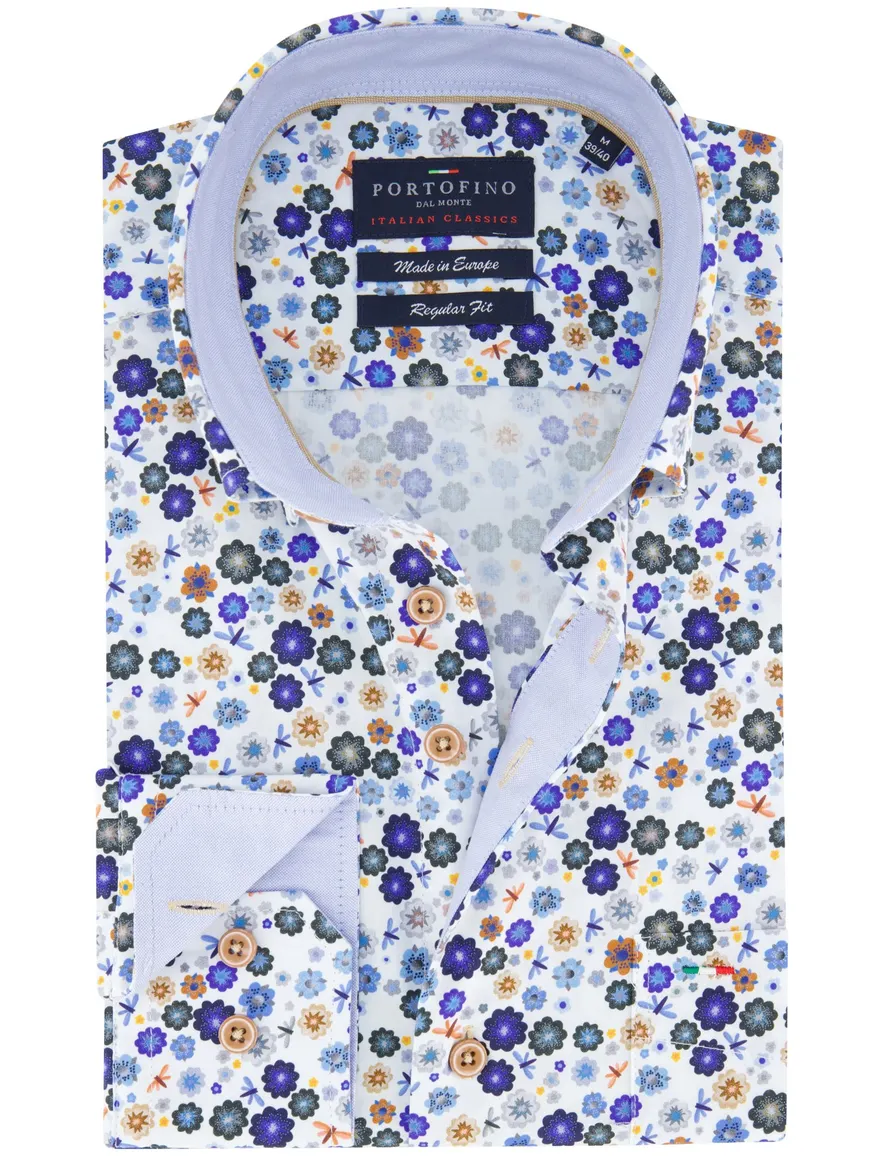 Portofino overhemd wit geprint