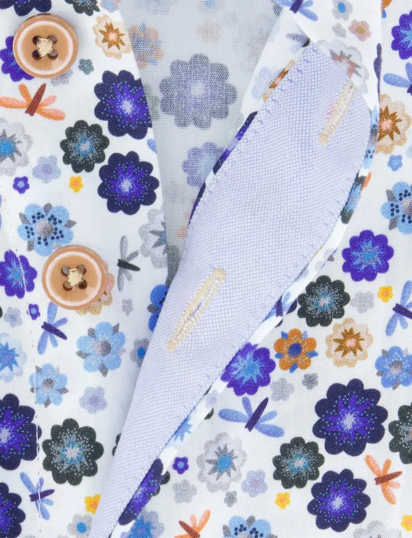 Portofino overhemd blauw geprint button-down