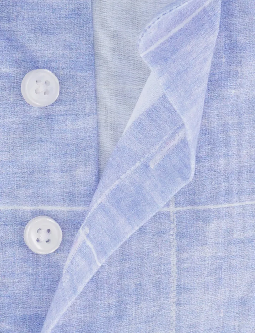 Portofino overhemd blauw lange mouw button-down