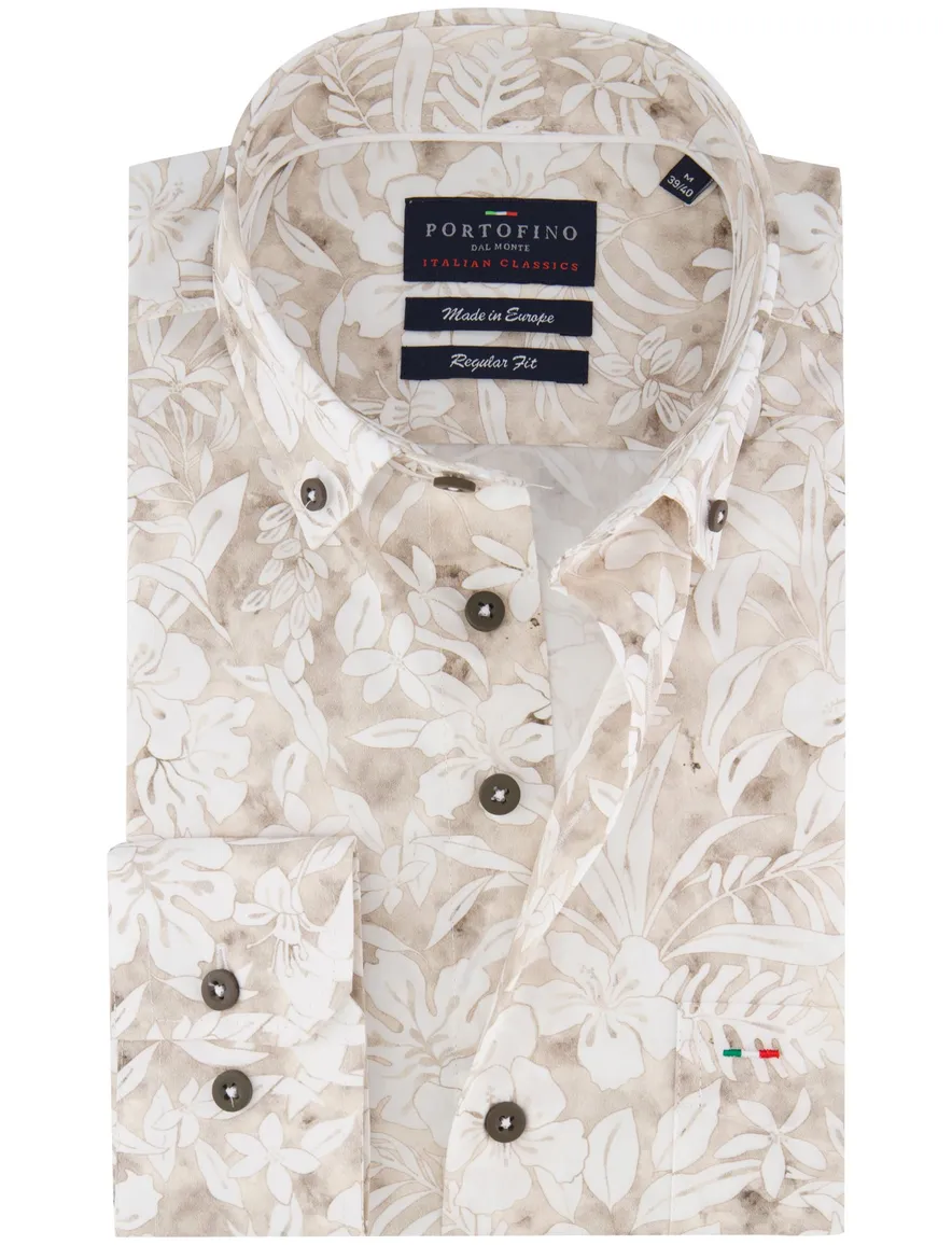 Portofino overhemd Regular Fit beige