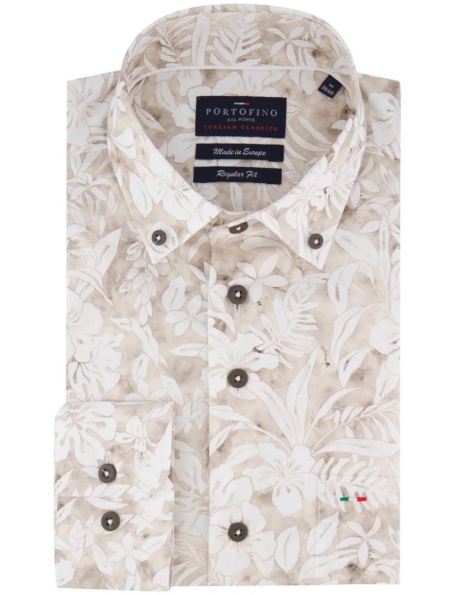 Portofino overhemd Regular Fit beige