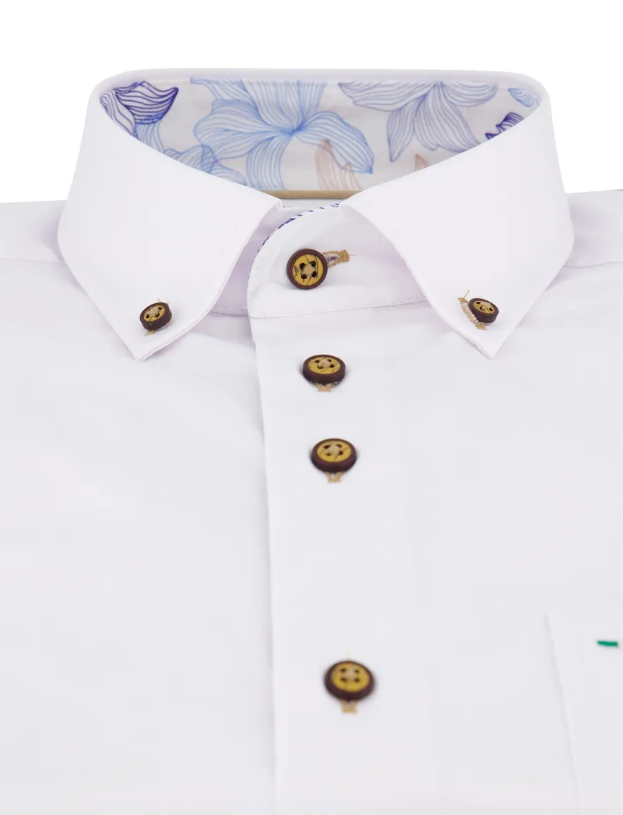 Portofino overhemd wit effen regular fit