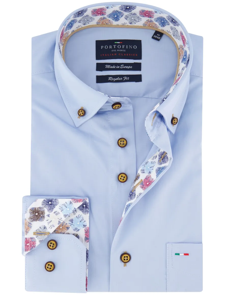Portofino overhemd lichtblauw regular fit