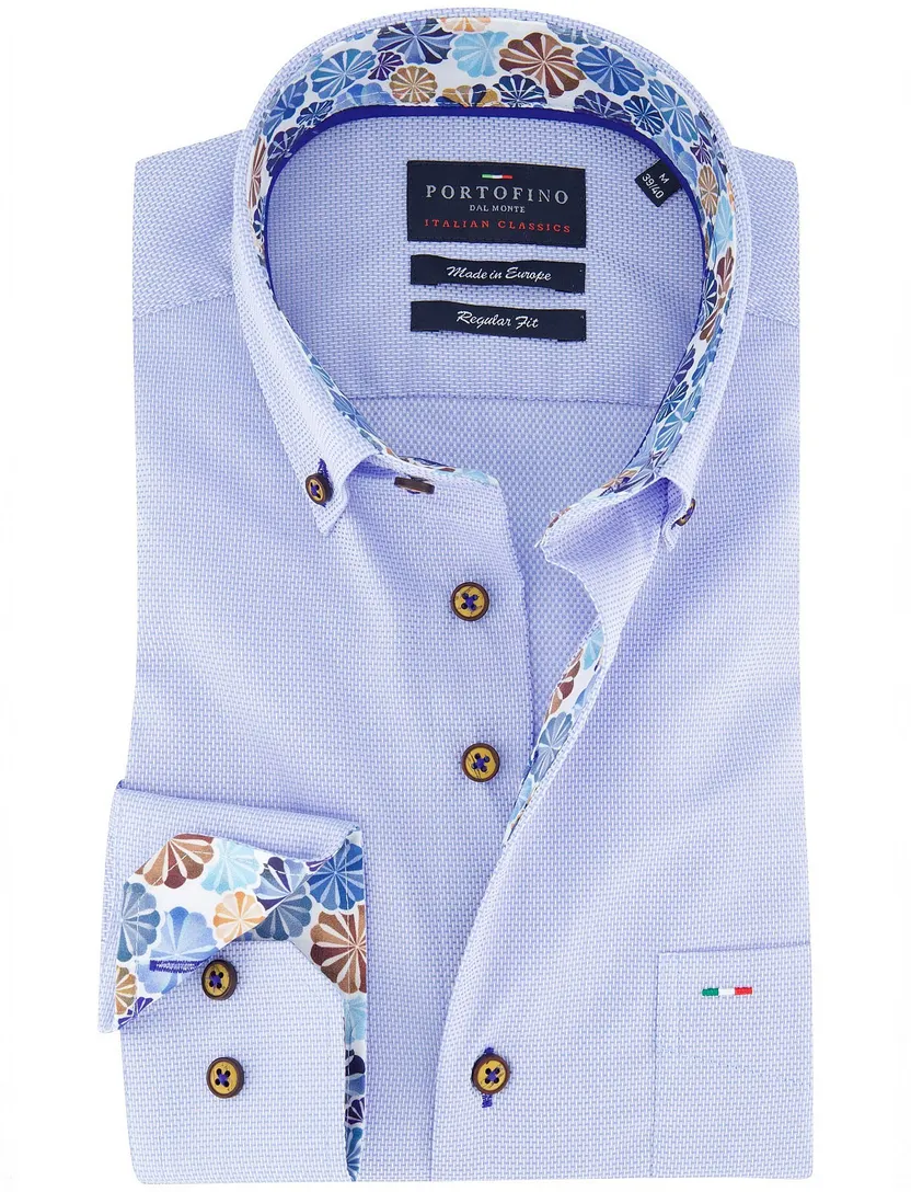 casual overhemd Portofino lichtblauw