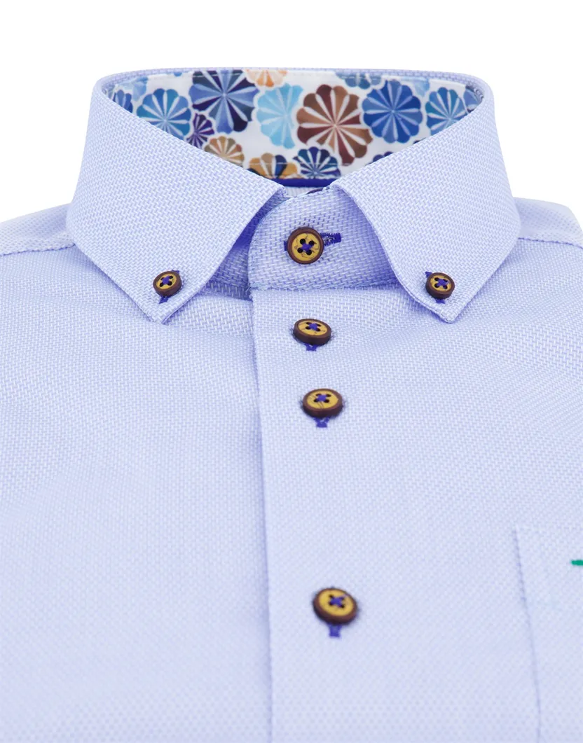 Portofino overhemd blauw borstzak linnen