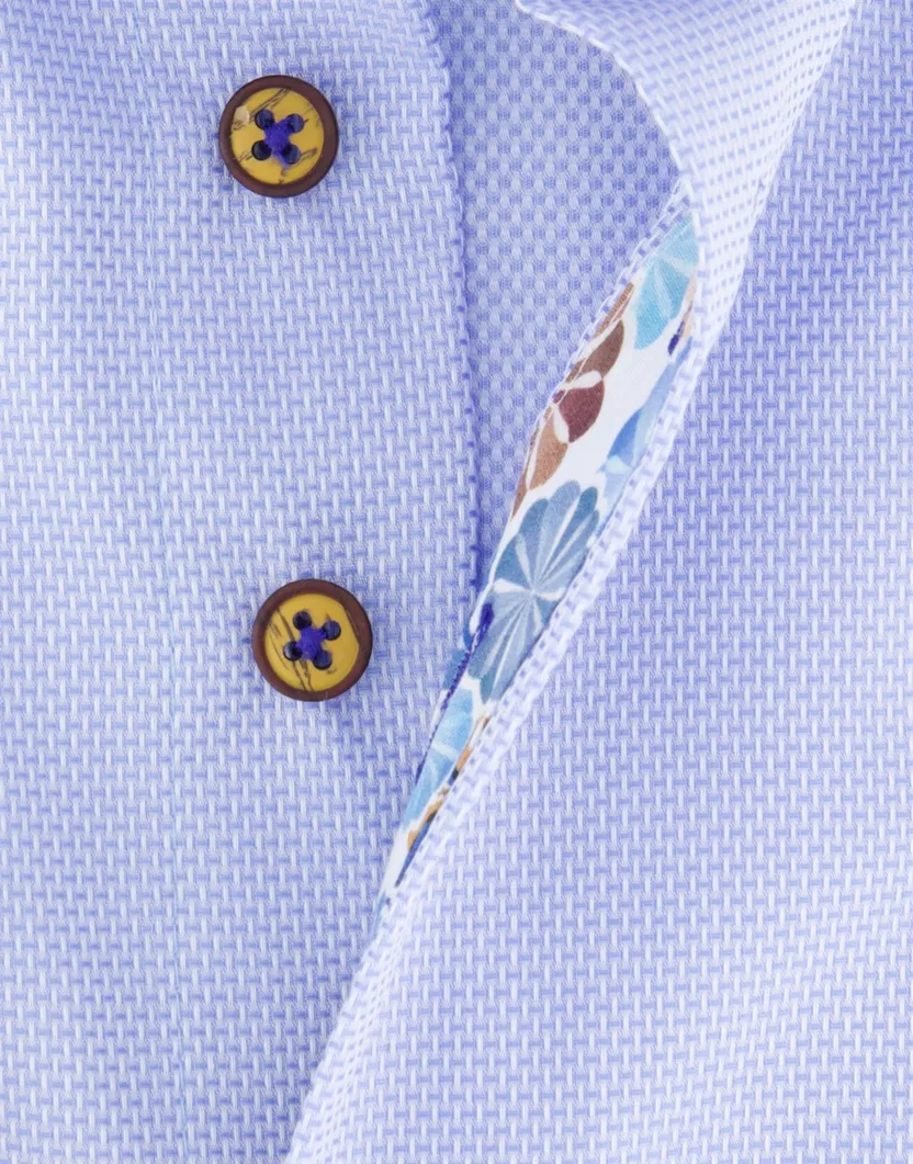 Portofino overhemd blauw borstzak linnen