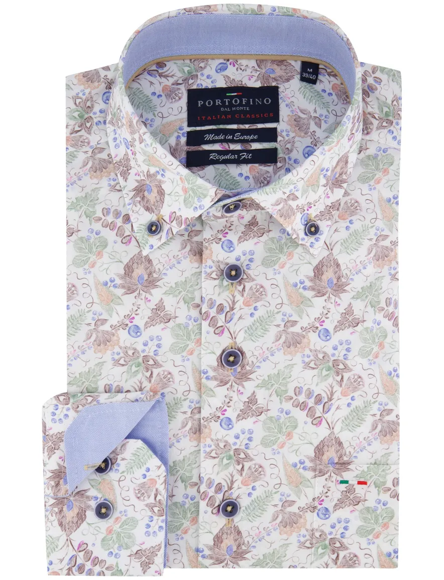 Portofino overhemd Regular Fit bruin