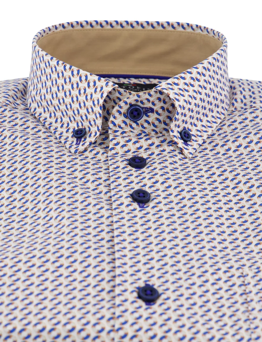 Portofino overhemd Regular Fit blauw