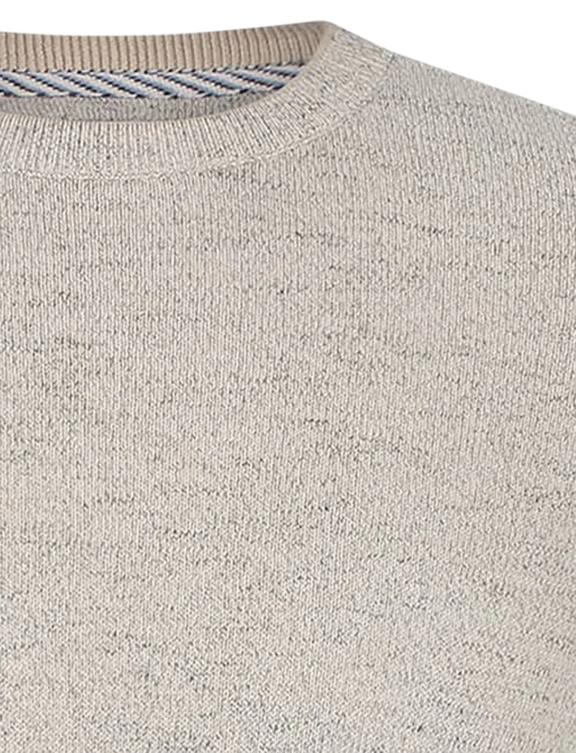 katoenen State of Art beige gemeleerde trui