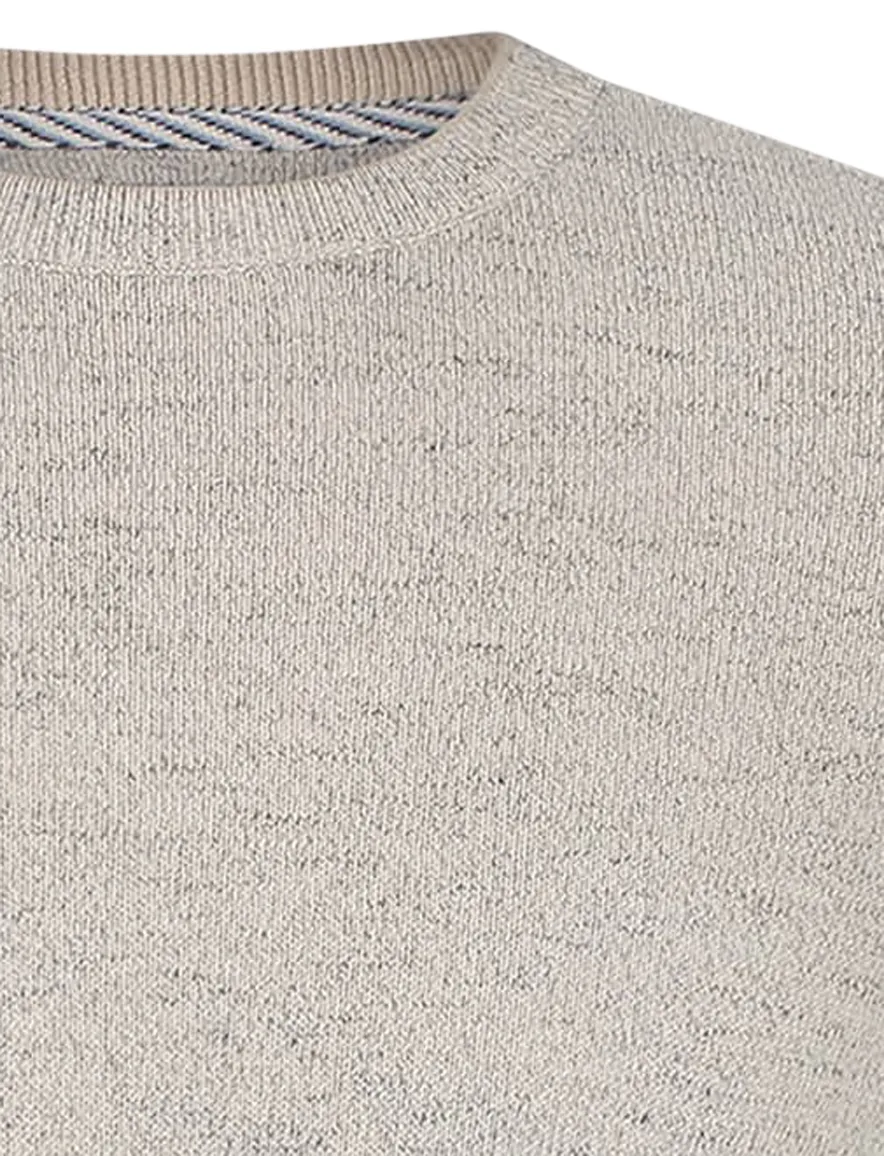 State of Art beige gemeleerde trui wijde fit katoen