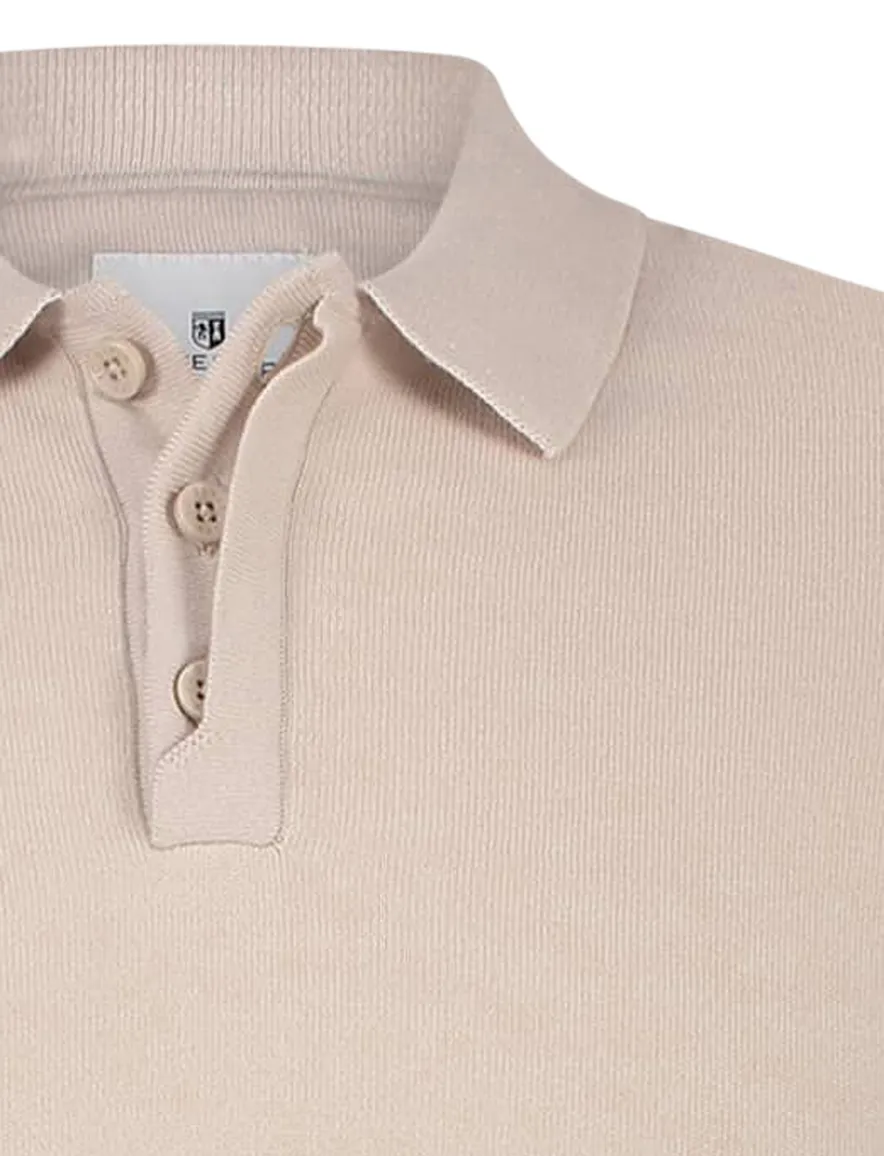 State of Art beige polo wijde fit katoen