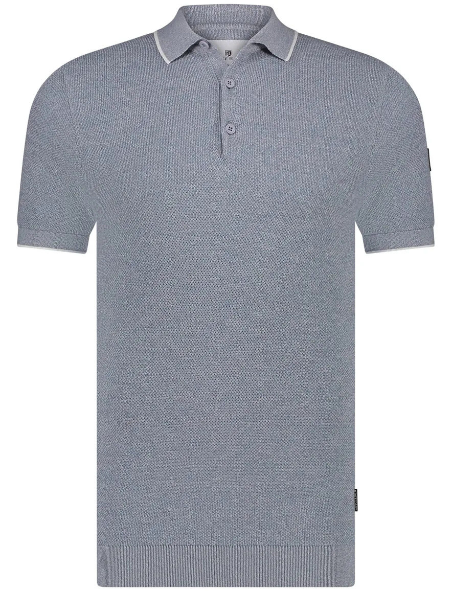 State of Art polo blauw grijs