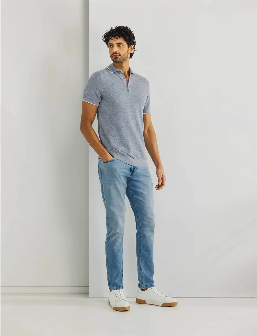 State of Art polo blauw grijs