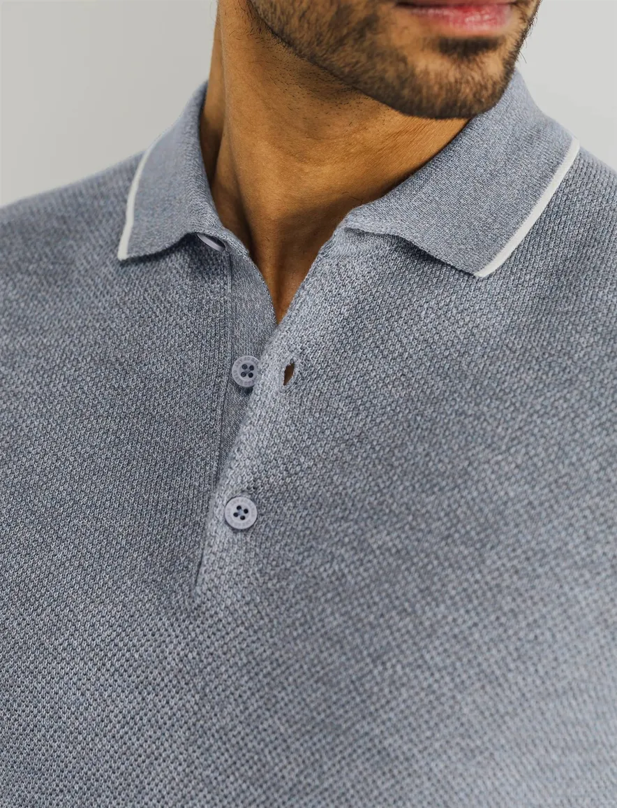 State of Art polo blauw grijs