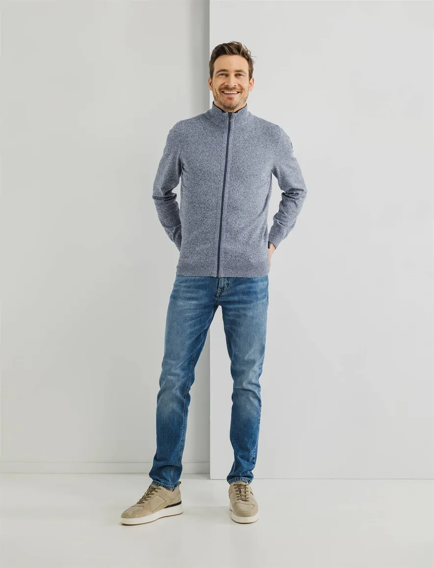 State of Art vest blauw melange