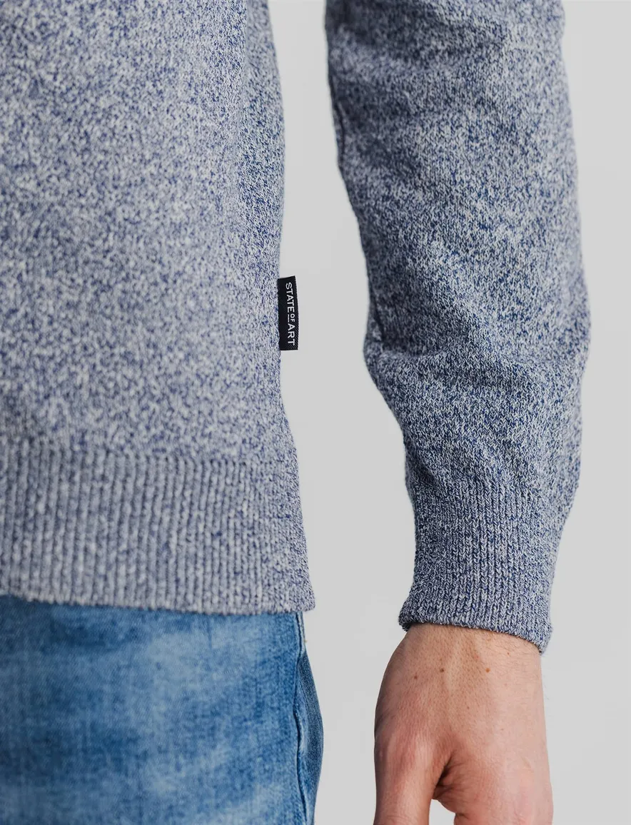 State of Art vest blauw melange
