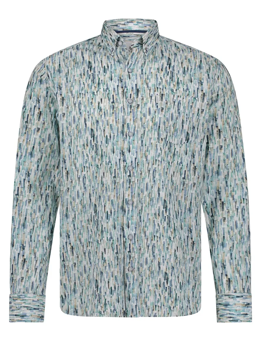 State of Art casual overhemd blauw geprint