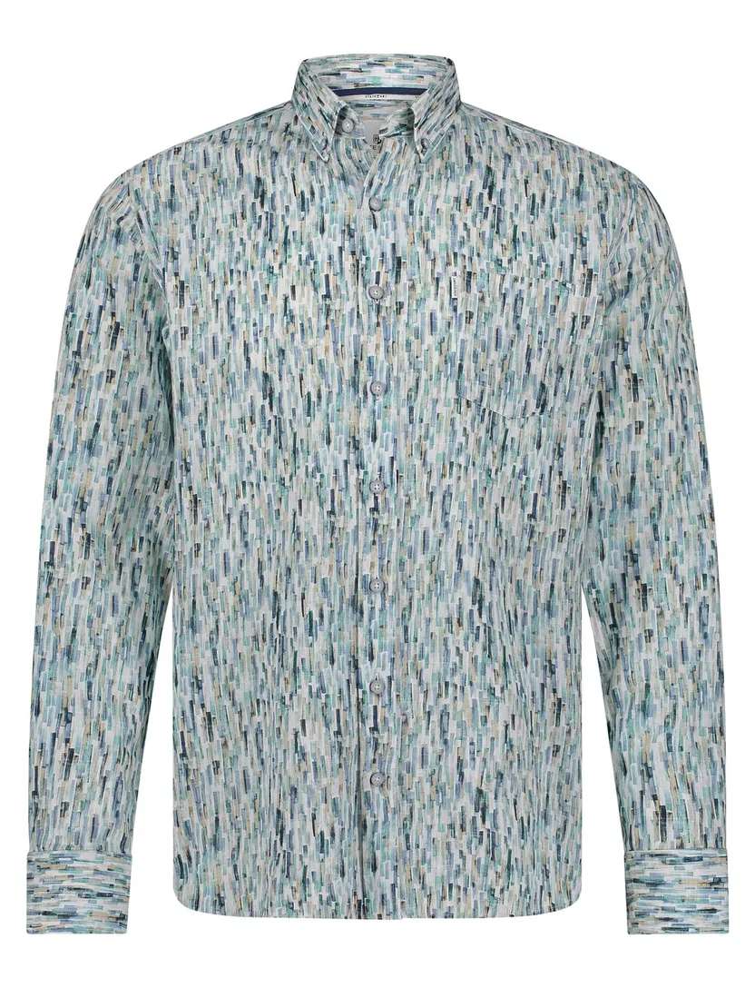 State of Art casual overhemd blauwe print