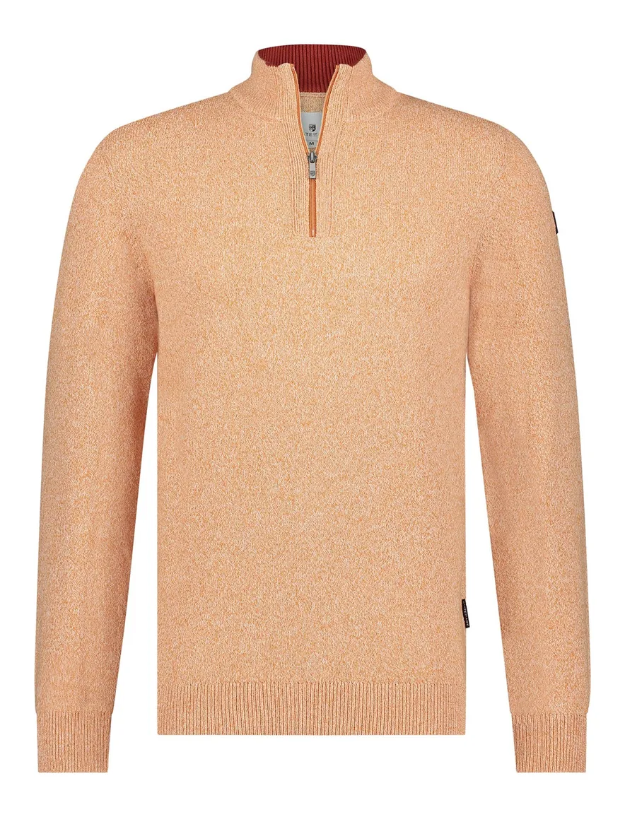 State of Art half zip trui oranje gemêleerd