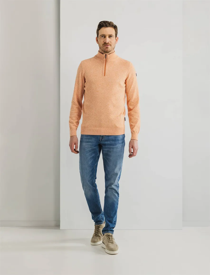 State of Art half zip trui oranje gemêleerd