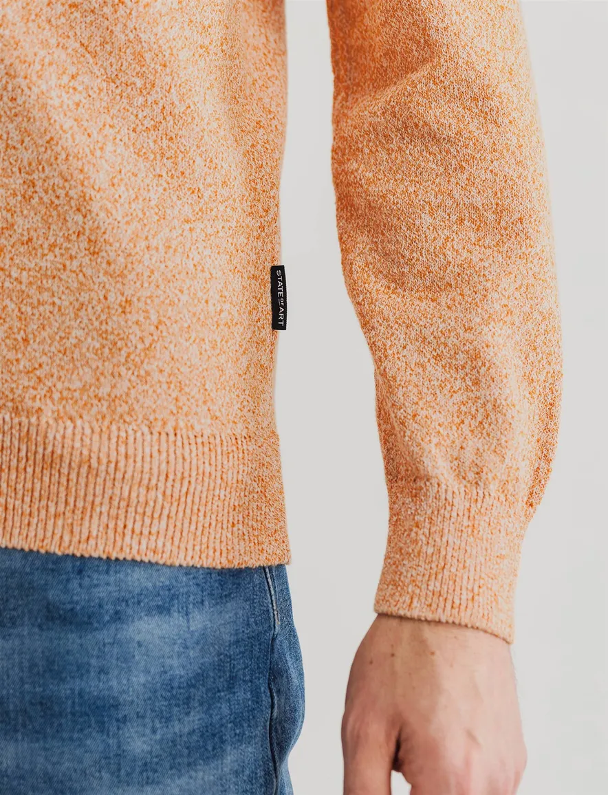 State of Art half zip trui oranje gemêleerd