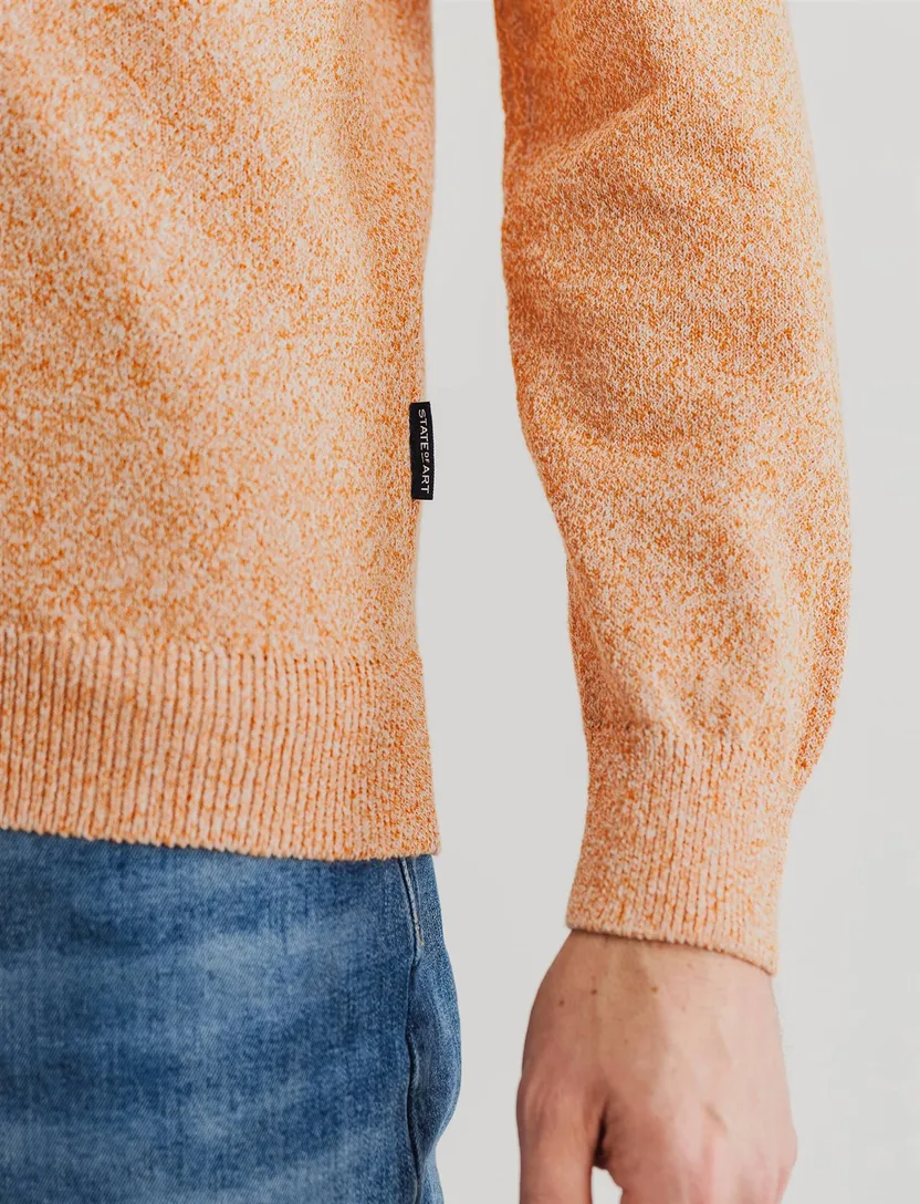 State of Art half zip trui oranje melange