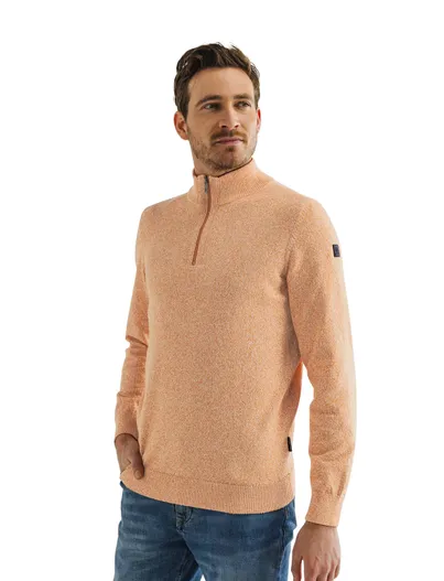 State of Art State of Art half zip trui oranje gemêleerd