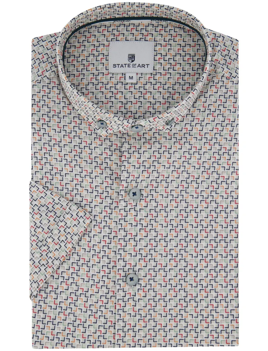 State of Art Shirt overhemd grijs geprint