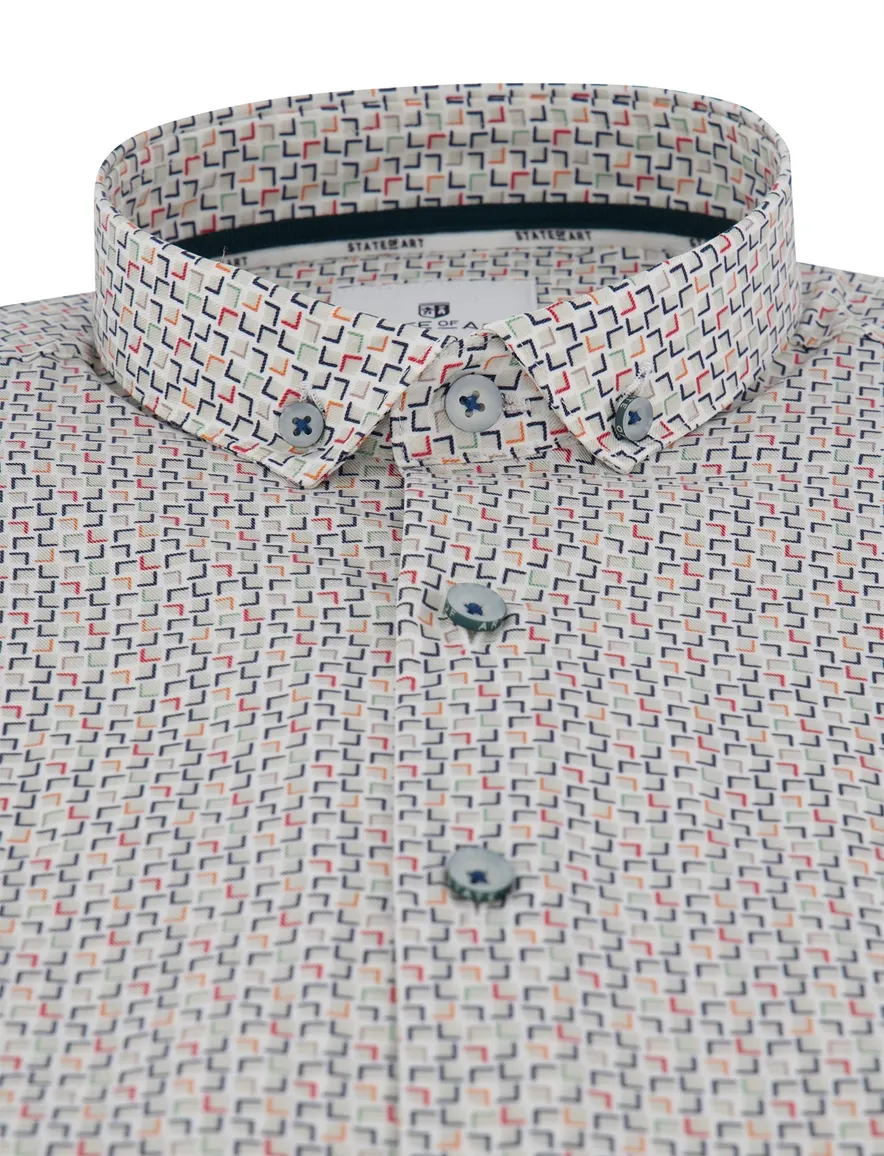 State of Art Shirt overhemd grijs geprint