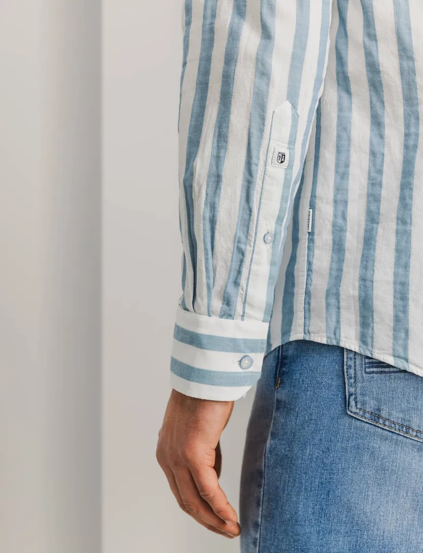 casual overhemd State of Art Regular Fit blauw gestreept