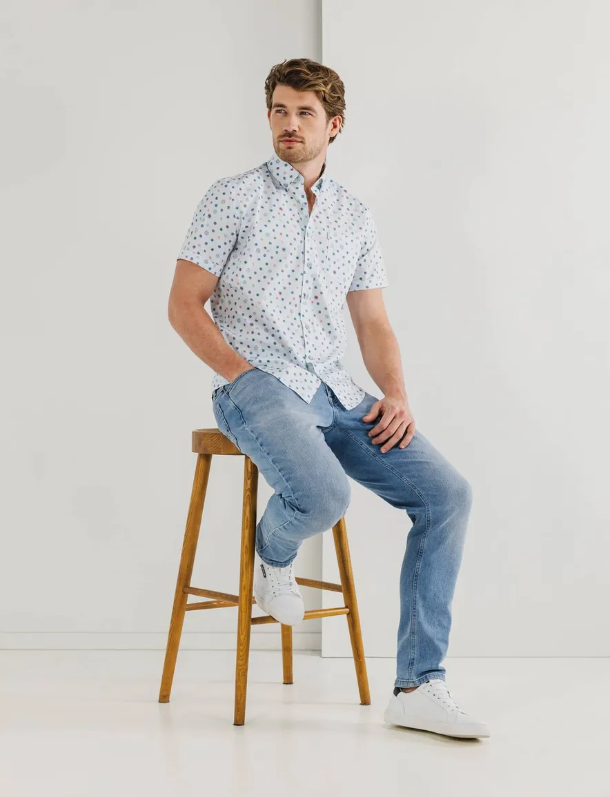 State of Art casual overhemd korte mouw wit