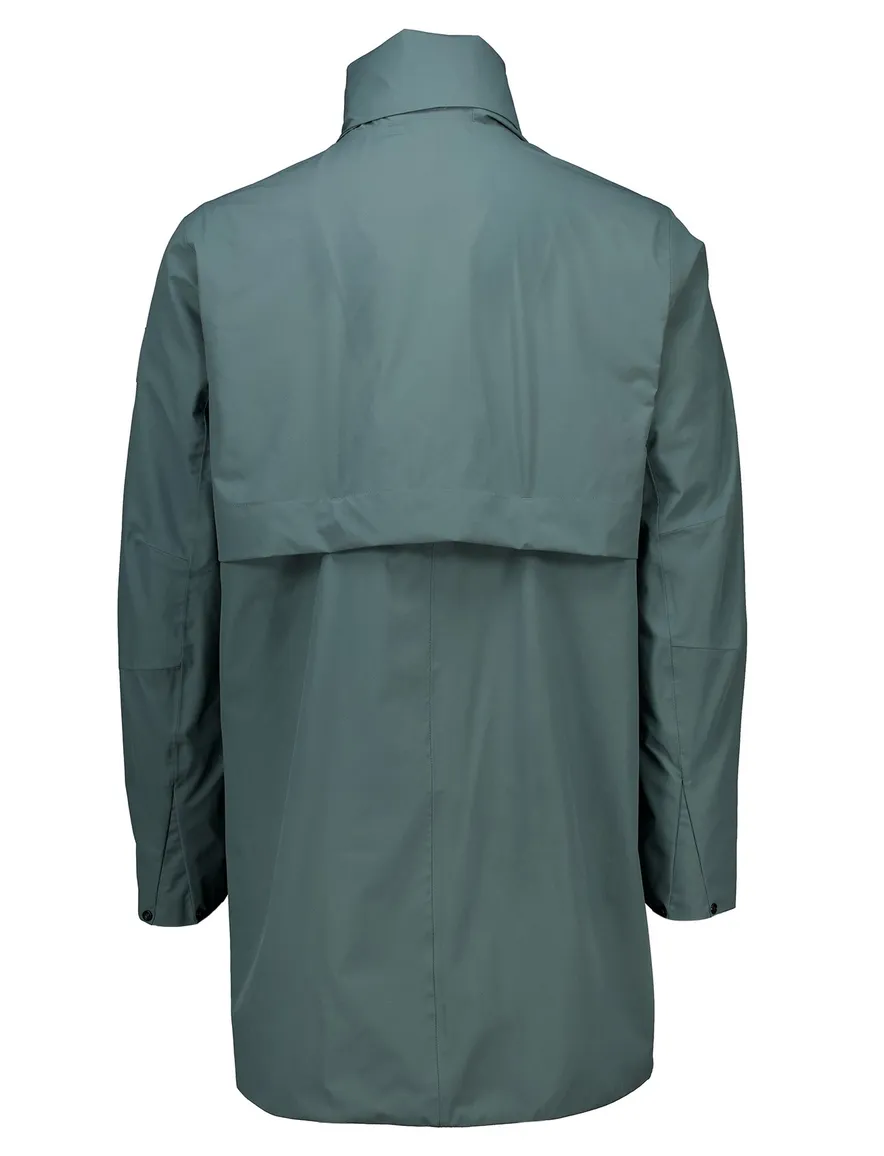 Tenson tussenjas lang Cloudburst groen uitneembare capuchon