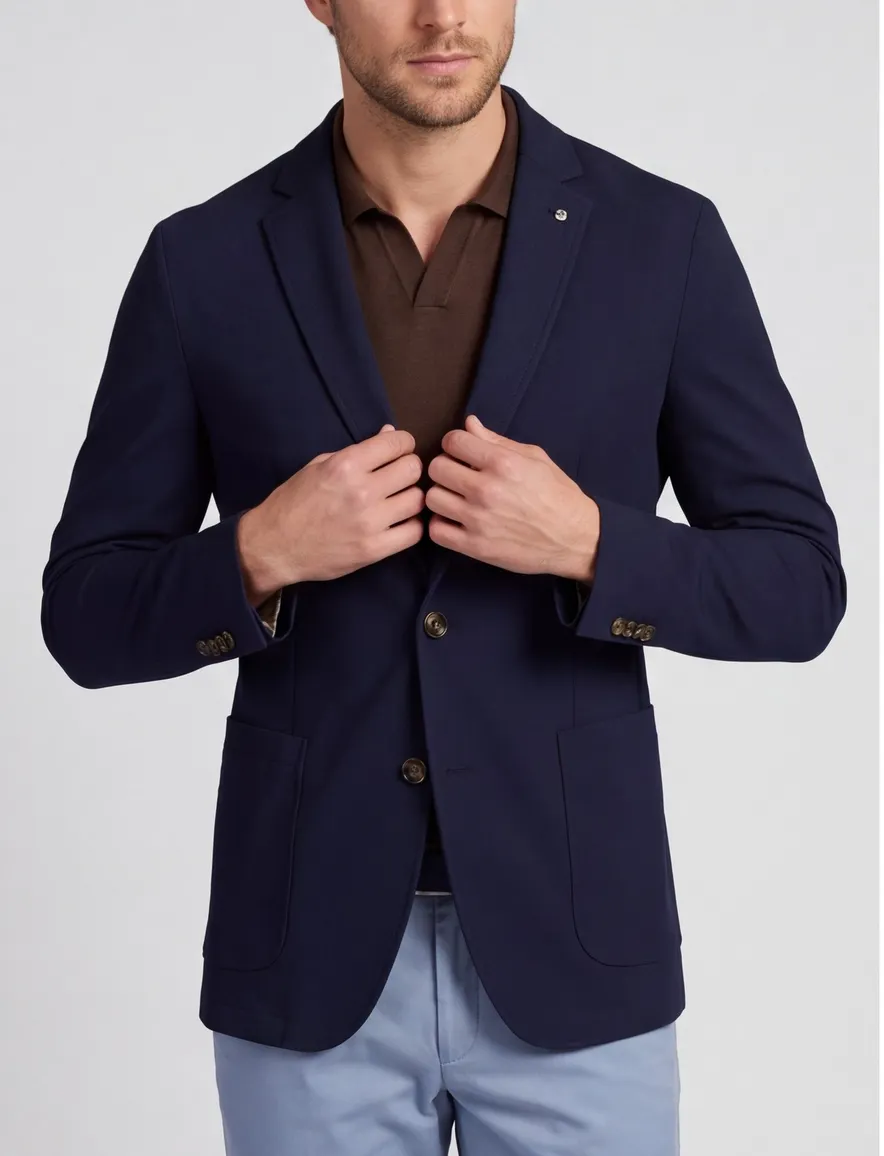 Born with Appetite colbert effen donkerblauw slim fit