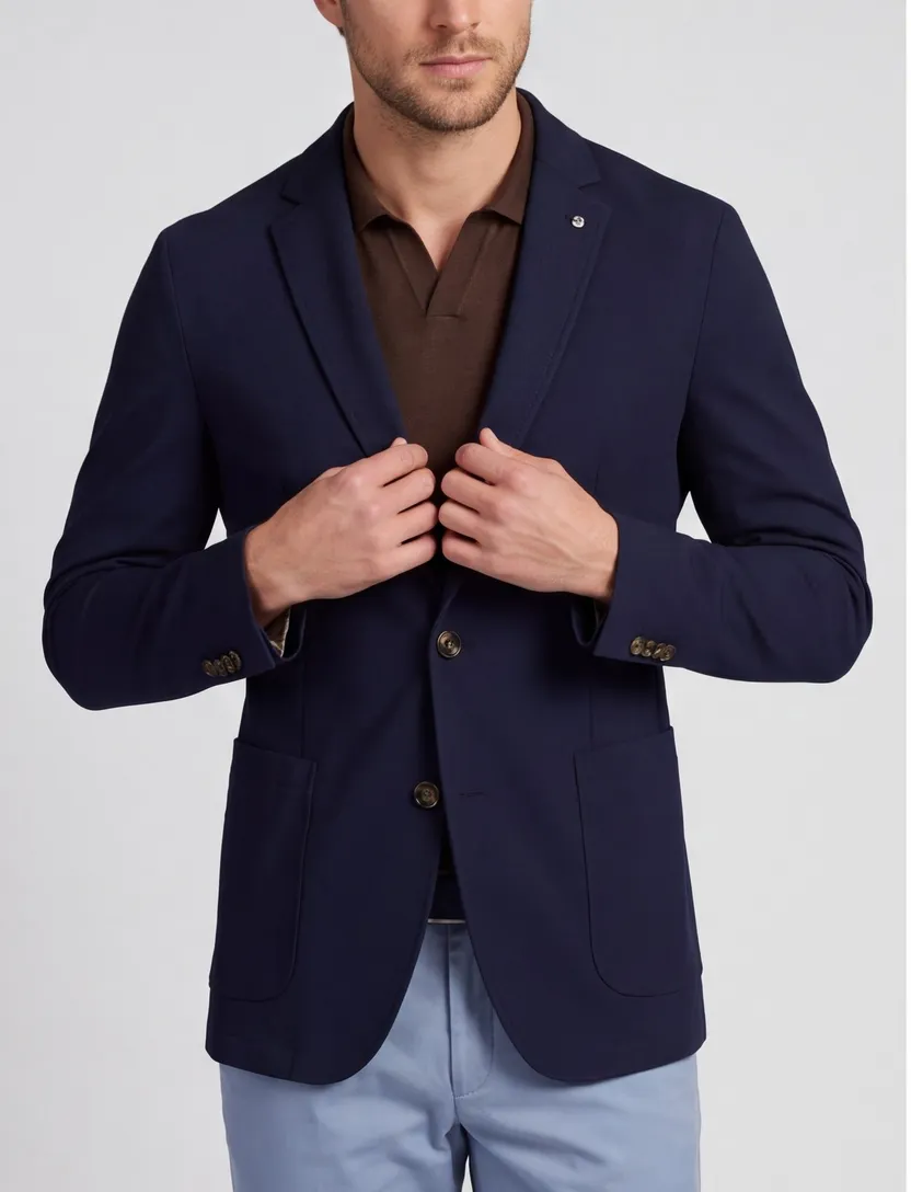 Born with Appetite Lind unlined jacket donkerblauw slim fit