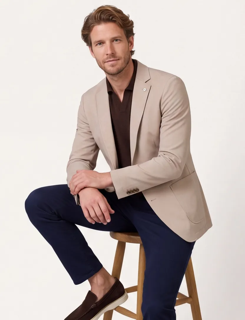 Born With Appetite colbert beige effen normale fit nylon