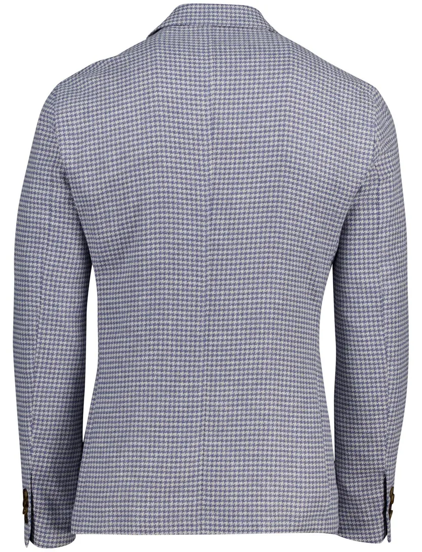 Born with Appetite Mylo blauw geprint effen slim fit