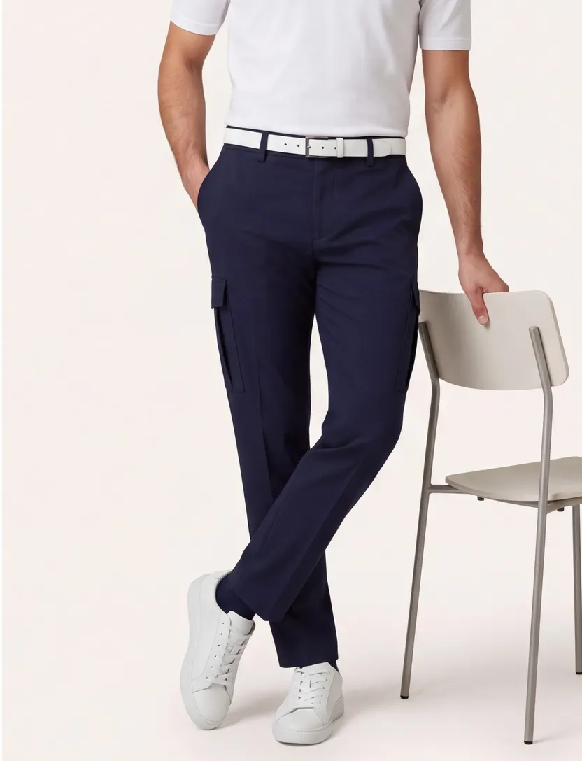 Born with appetite pantalon donkerblauw effen polyamide