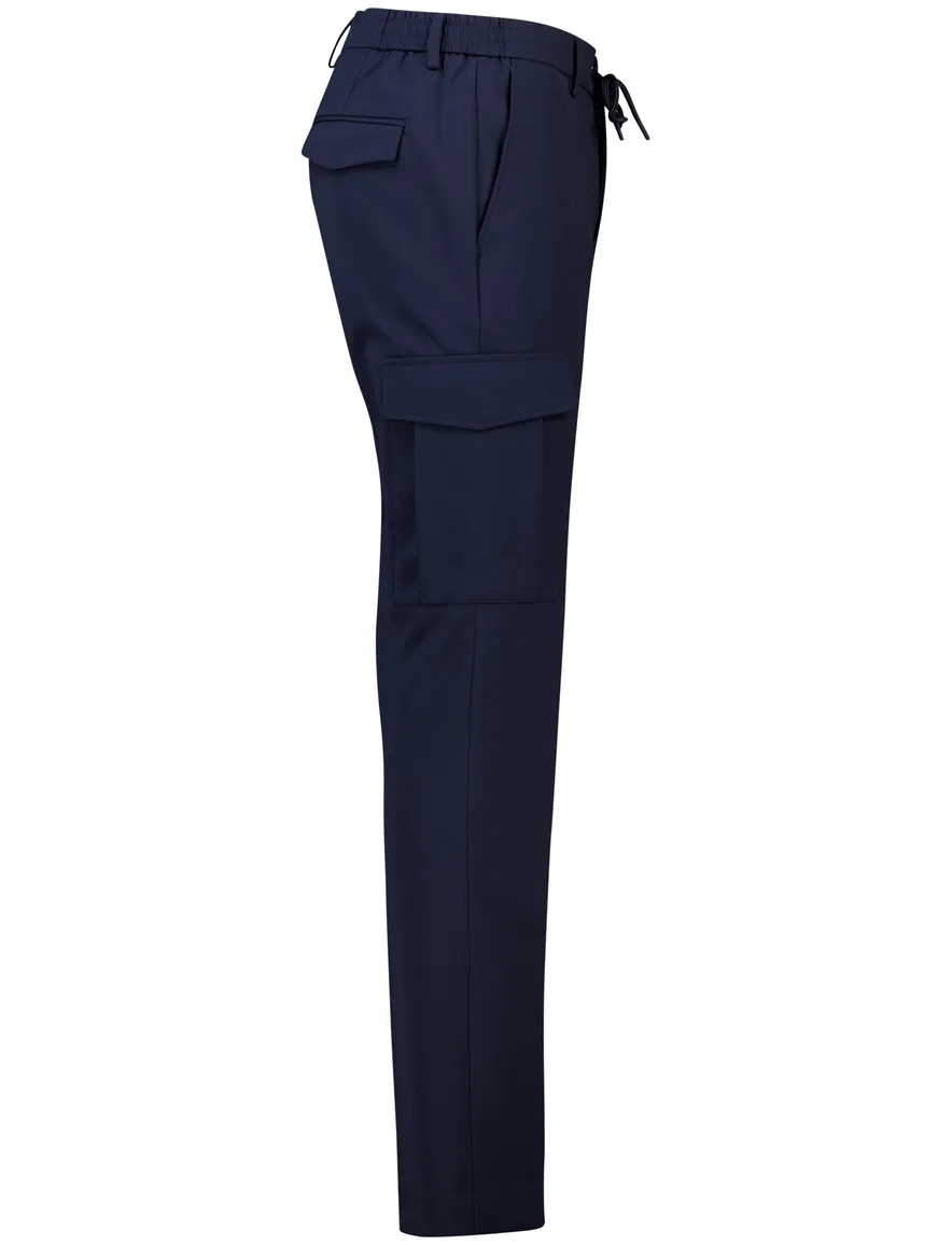 Born with appetite pantalon donkerblauw effen cargo