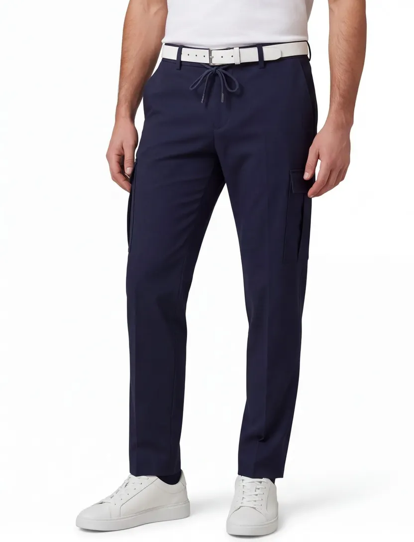 Born with appetite pantalon donkerblauw effen polyamide