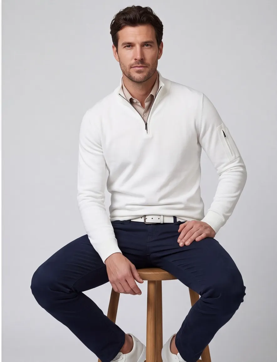 Born with Appetite race trui half zip wit