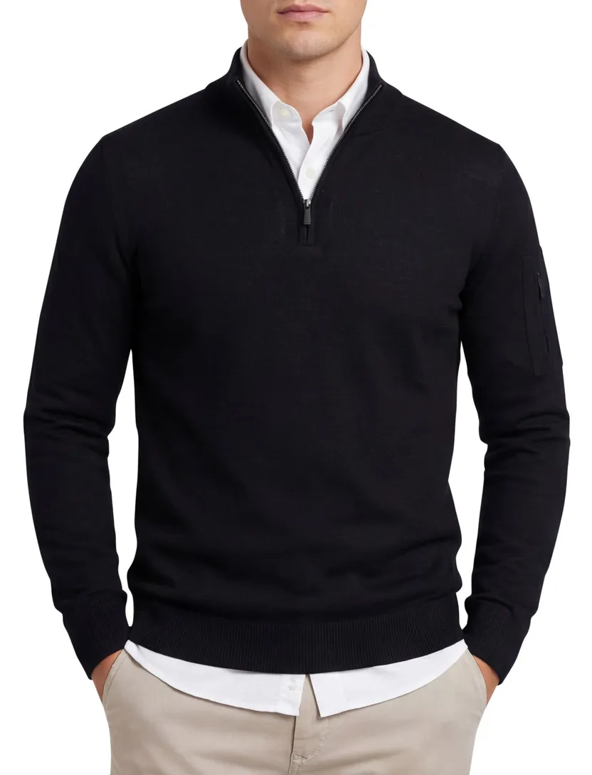 Born with Appetite pullover zwart effe slim fit